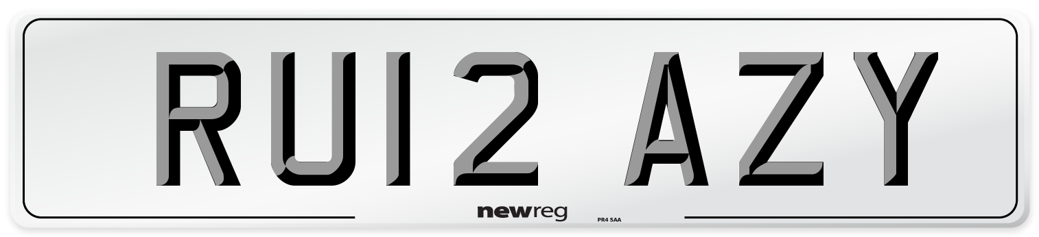 RU12 AZY Number Plate from New Reg